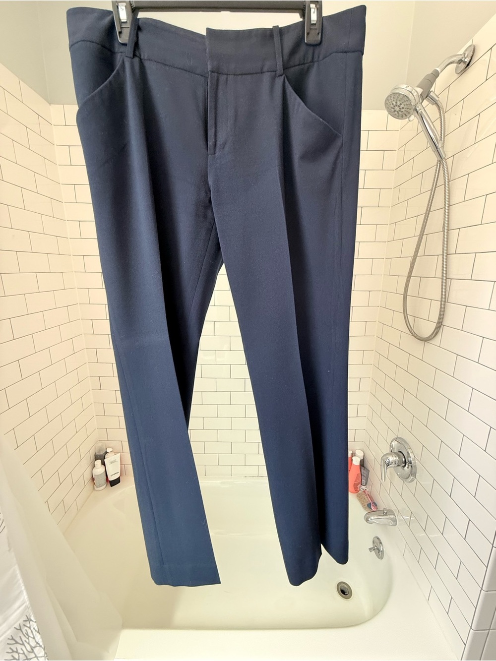 Tahari Navy Straight-Leg Dress Pants